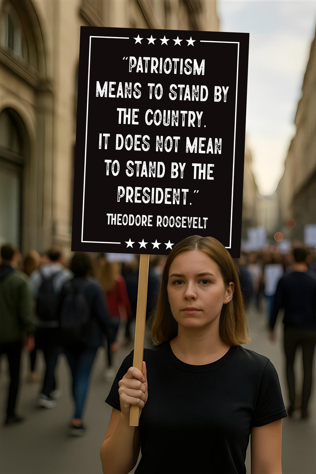 Patriotism Means To Stand By The Country Protest Sign, Anti-Trump, Resist Racism, Resist Fascism, Political Activist Poster Rally Sign