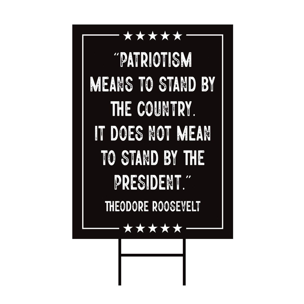 Patriotism Means To Stand By The Country Protest Yard Sign - Anti-Trump, Resist Racism, Resist Fascism Sign with Metal H-Stake