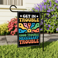 John Lewis Good Trouble Protest Garden Flag, Double Sided, Resist Hate, Anti-Trump, Resist Racism, Resist Fascism Flag