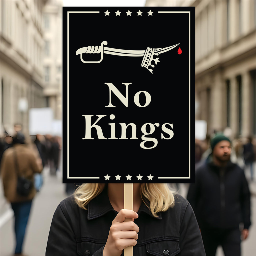 We The People, No Kings in America Protest Sign, Anti-Trump Resistance