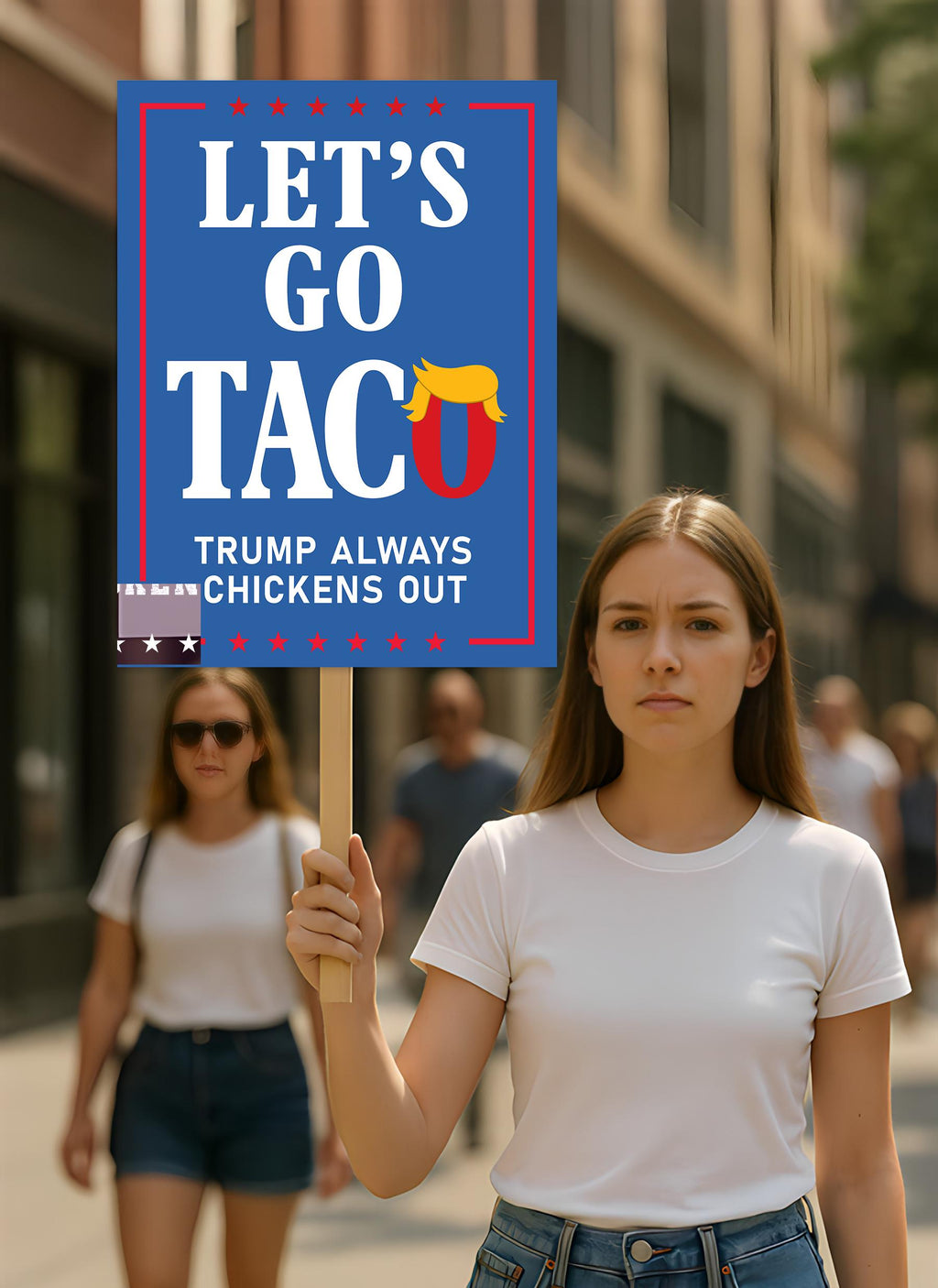 Taco - Trump Always Chickens Out Protest Sign, Anti-Trump Resistance