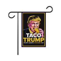 Taco - Trump Always Chickens Out Protest Garden Flag, Double Sided, Resist Hate