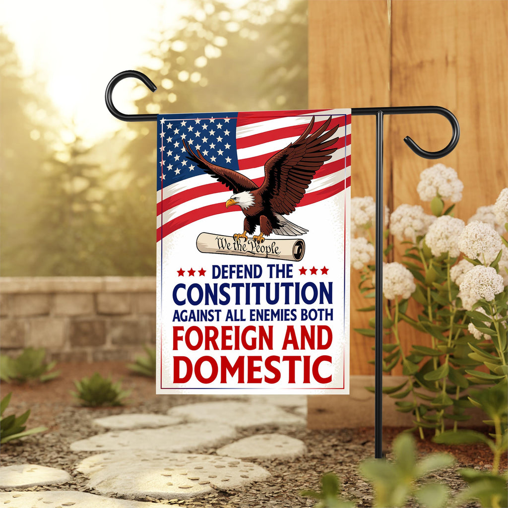 Defend the Constitution, No Kings In America Protest Garden Flag, Double Sided