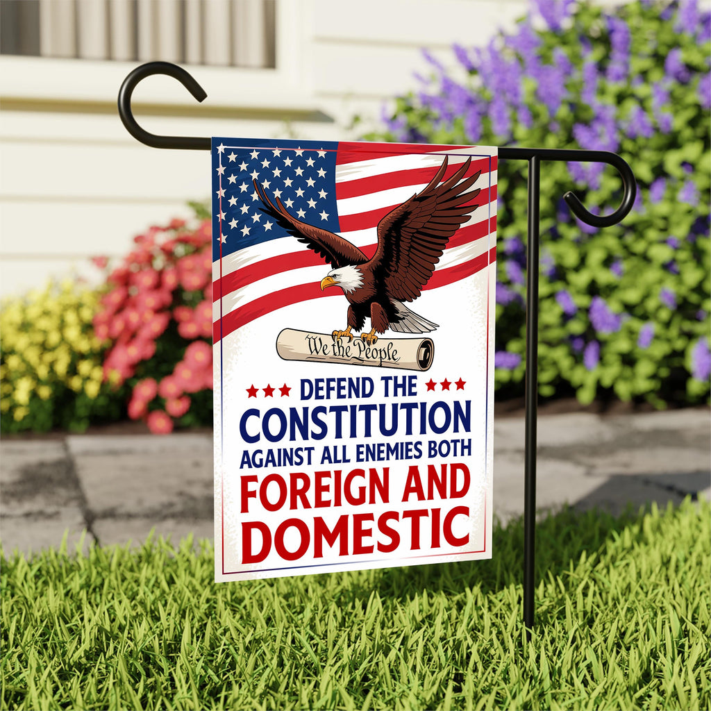 Defend the Constitution, No Kings In America Protest Garden Flag, Double Sided