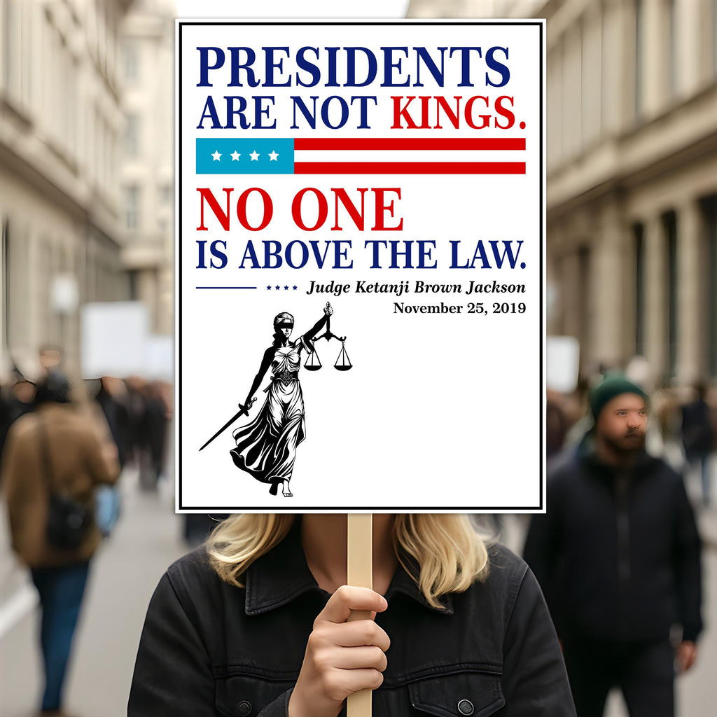 No Kings In America Protest Sign, Anti-Trump Resistance
