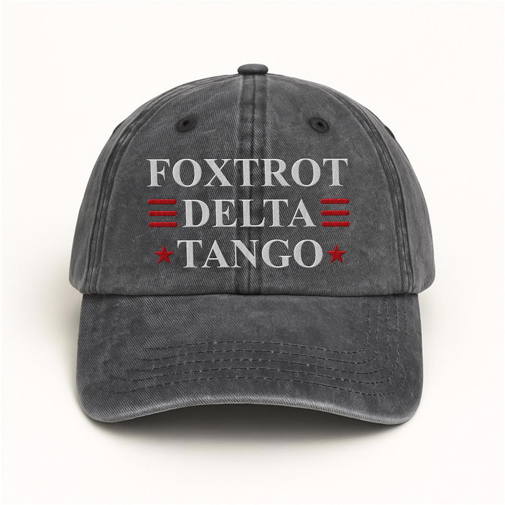 Foxtrot Delta Tango Embroidered Hat, Gift For Anti MAGA, Anti-Trump Hat