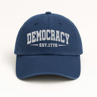 Democracy No Kings In America Embroidered Hat, Gift For Anti MAGA, Anti-Trump Hat