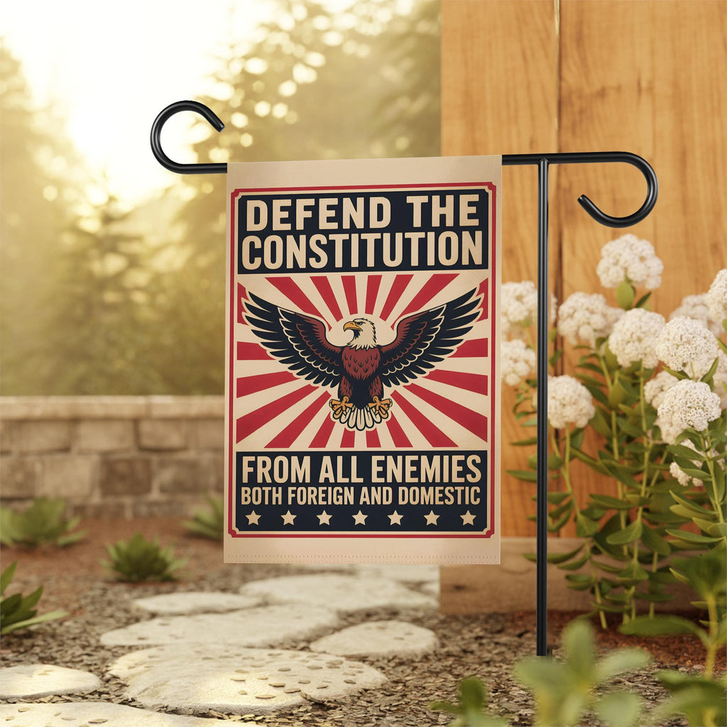 Defend the Constitution Garden Flag, 12x18 Inch Double Sided, Resist Hate Flag