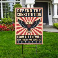Defend the Constitution Yard Sign - Resist Hate Lawn Sign, Anti-Trump Sign