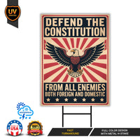 Defend the Constitution Yard Sign - Resist Hate Lawn Sign, Anti-Trump Sign