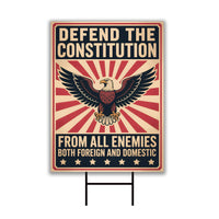 Defend the Constitution Yard Sign - Resist Hate Lawn Sign, Anti-Trump Sign
