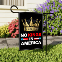 No Kings In America Garden Flag, 12x18 Inch Double Sided, Resist Hate Flag