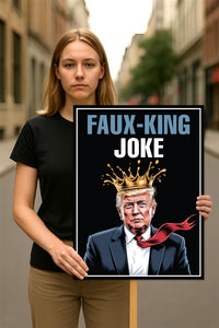 Faux-King Joke, No Kings Protest Sign, Anti-Trump Resistance, Political Activist Poster