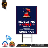 No Kings In America Yard Sign - Resist Hate Lawn Sign, Anti-Trump Sign