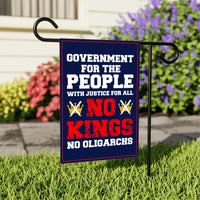No Kings No Oligarchs In America Garden Flag, 12x18 Inch Double Sided