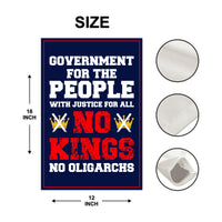 No Kings No Oligarchs In America Garden Flag, 12x18 Inch Double Sided