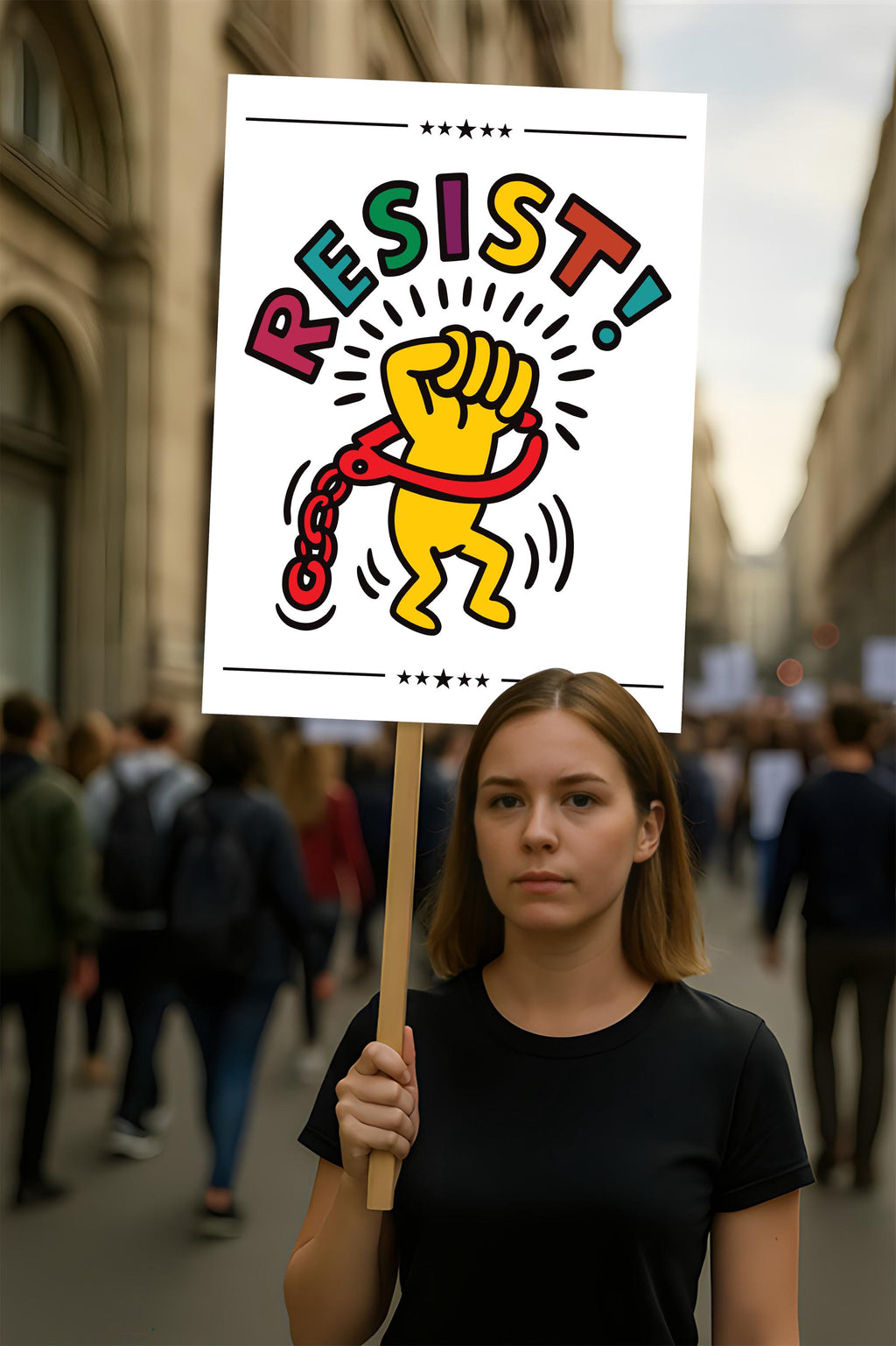 Resistance No Kings In America Protest Sign, Anti-Trump, Political Activist Poster, Rally Sign, Resist Fascism Protest Poster