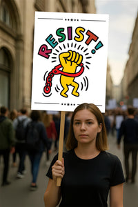 Resistance No Kings In America Protest Sign, Anti-Trump, Political Activist Poster, Rally Sign, Resist Fascism Protest Poster
