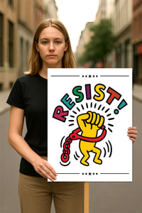 Resistance No Kings In America Protest Sign, Anti-Trump, Political Activist Poster, Rally Sign, Resist Fascism Protest Poster