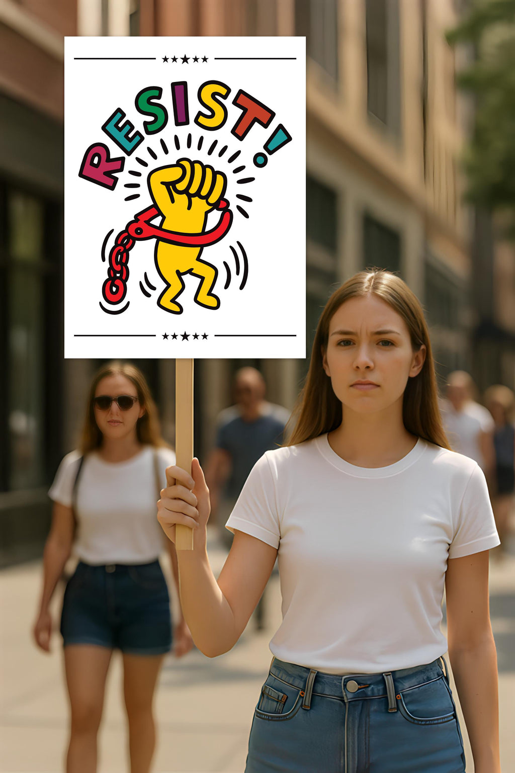 Resistance No Kings In America Protest Sign, Anti-Trump, Political Activist Poster, Rally Sign, Resist Fascism Protest Poster