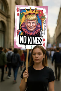 No Kings In America Protest Sign, Black Cat Anti-Trump Resistance, Political Activist Poster, Rally Sign, Resist Fascism Protest Poster