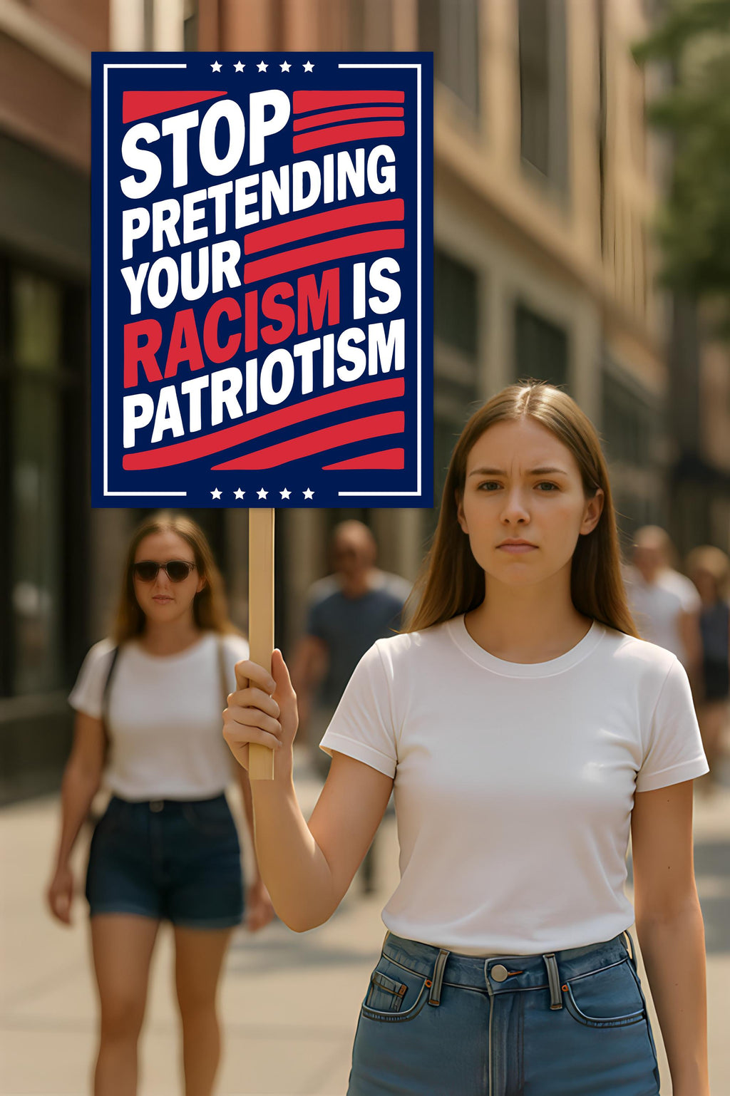 Stop Pretending Your Racism Is Patriotism Protest Sign, Anti-Trump Resistance, Political Activist Rally Sign, Resist Fascism Protest Poster