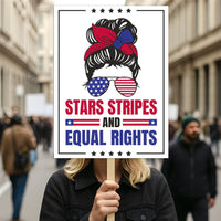 Stars Stripes And Equal Rights Protest Sign, Anti-Trump Resistance, Political Activist Rally Sign, Resist Fascism Protest Poster