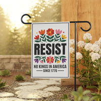 No Kings In America Protest Garden Flag, Double Sided, Resist Hate Flag, Anti-Trump Flag, Resist Racism Flag, Resist Fascism Flag