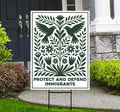 Protect and Defend Immigrants Protest Yard Sign - Resist Hate, Anti-Trump, Resist Racism, Resist Fascism, Resistance Sign with Metal H-Stake