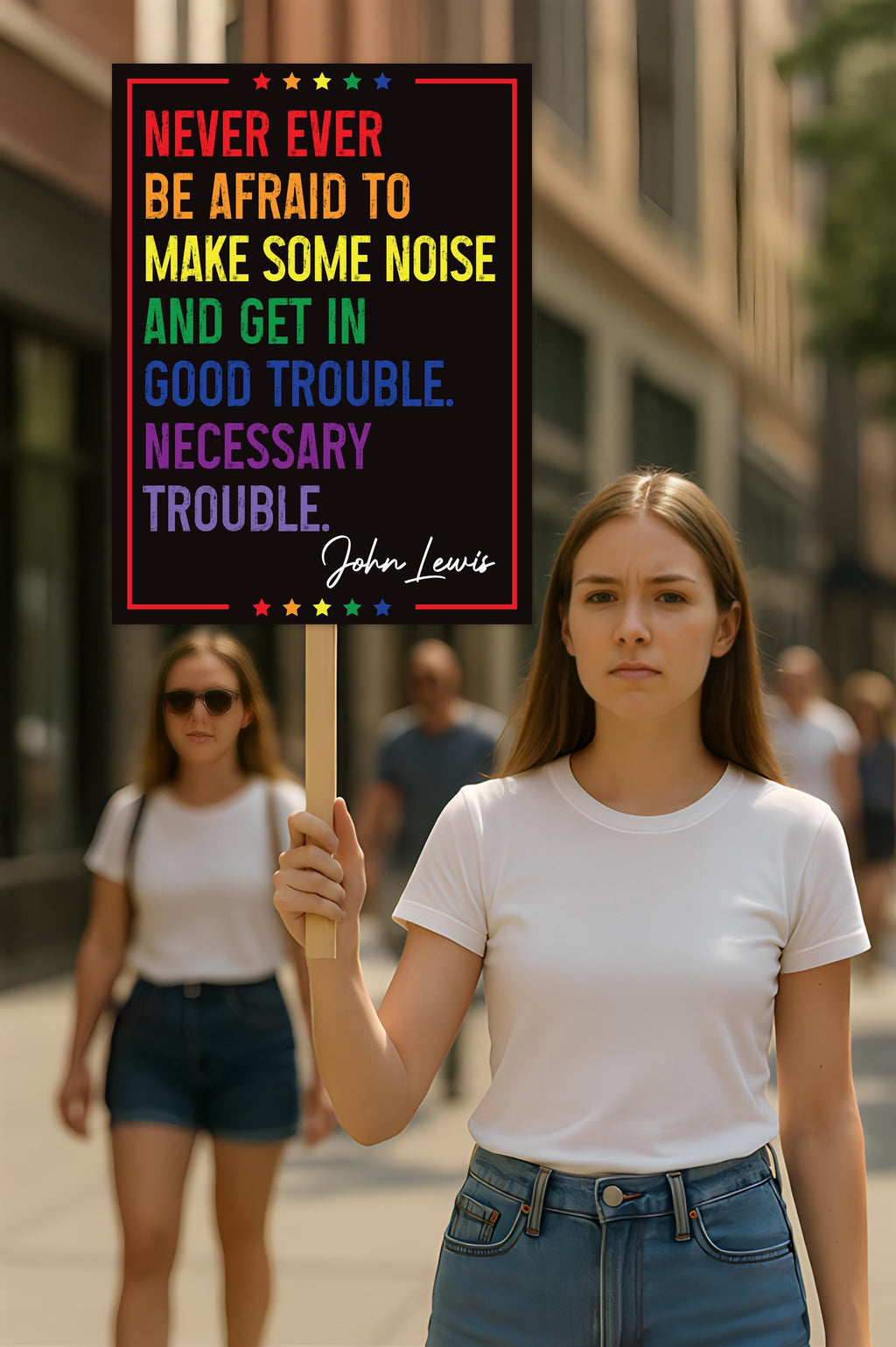 Good Trouble John Lewis Protest Sign, Anti-Trump Resistance, Political Activist Poster, Rally Sign, Resist Fascism Protest Poster