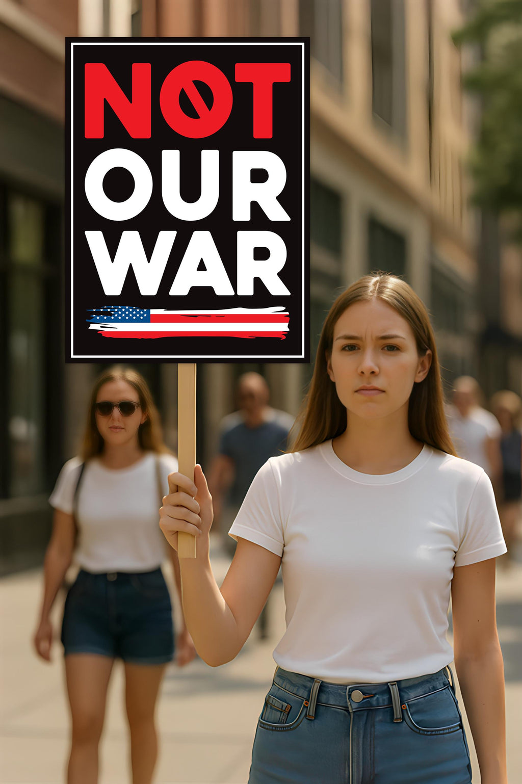 Not Our War Distressed USA Protest Sign, Anti-Trump Resistance, Political Activist Poster, Rally Sign, Resist Fascism Protest Poster