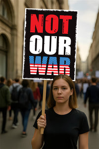 Not Our War Distressed USA Protest Sign, Anti-Trump Resistance, Political Activist Poster, Rally Sign, Resist Fascism Protest Poster