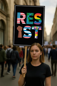 Resist, No Kings In America Protest Sign, Anti-Trump Resistance, Political Activist Poster, Rally Sign, Resist Fascism Protest Poster
