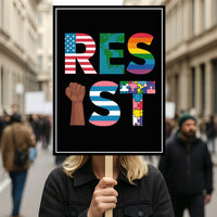 Resist, No Kings In America Protest Sign, Anti-Trump Resistance, Political Activist Poster, Rally Sign, Resist Fascism Protest Poster