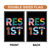 Resist No Kings In America Protest Garden Flag, Double Sided, Resist Hate Flag, Anti-Trump Flag, Resist Racism Flag, Resist Fascism Flag