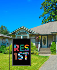 Resist No Kings In America Protest Garden Flag, Double Sided, Resist Hate Flag, Anti-Trump Flag, Resist Racism Flag, Resist Fascism Flag