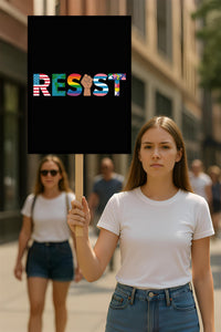 Resist, No Kings In America Protest Sign, Anti-Trump Resistance, Political Activist Poster, Rally Sign, Resist Fascism Protest Poster