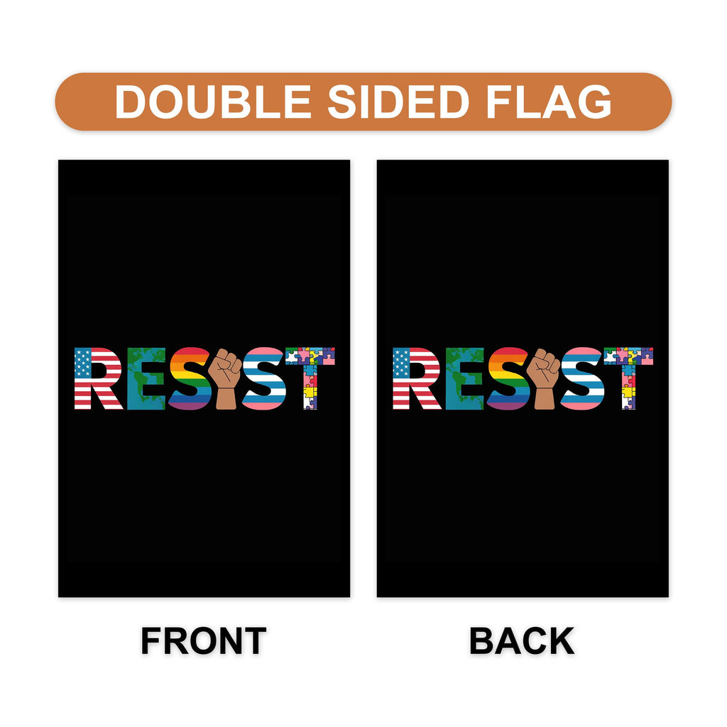 Resist No Kings In America Protest Garden Flag, Double Sided, Resist Hate Flag, Anti-Trump Flag, Resist Racism Flag, Resist Fascism Flag