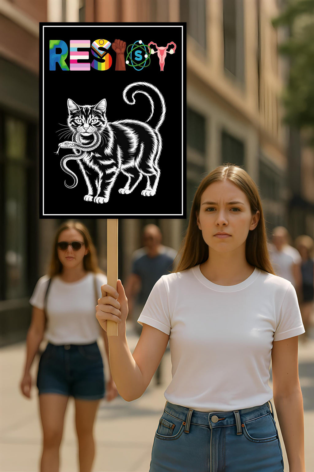 Resist, No Kings In America Protest Sign, Anti-Trump Resistance, Political Activist Poster, Rally Sign, Resist Fascism Protest Poster