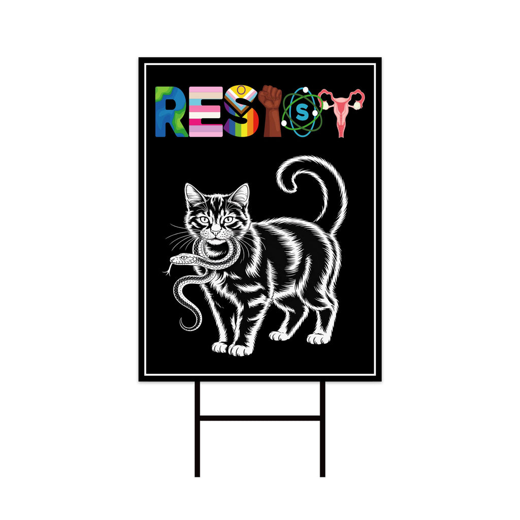 Resist No Kings In America Protest Yard Sign - Resist Hate, Anti-Trump, Resist Racism, Resist Fascism, Resistance Sign with Metal H-Stake
