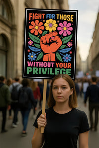 Fight For Those Without Your Privilege Protest Sign, Anti-Trump Resistance, Political Activist Rally Sign, Resist Fascism Protest Poster