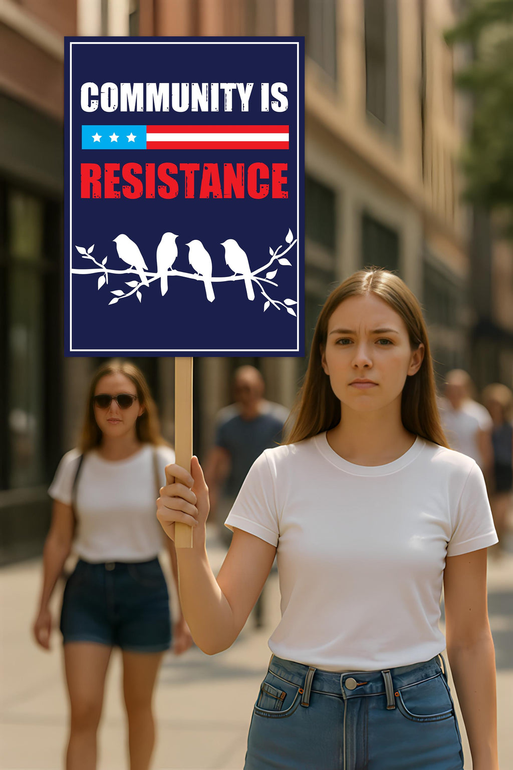 Community Is Resistance Protest Sign, Anti-Trump Resistance, Political Activist Rally Sign, Resist Fascism Protest Poster