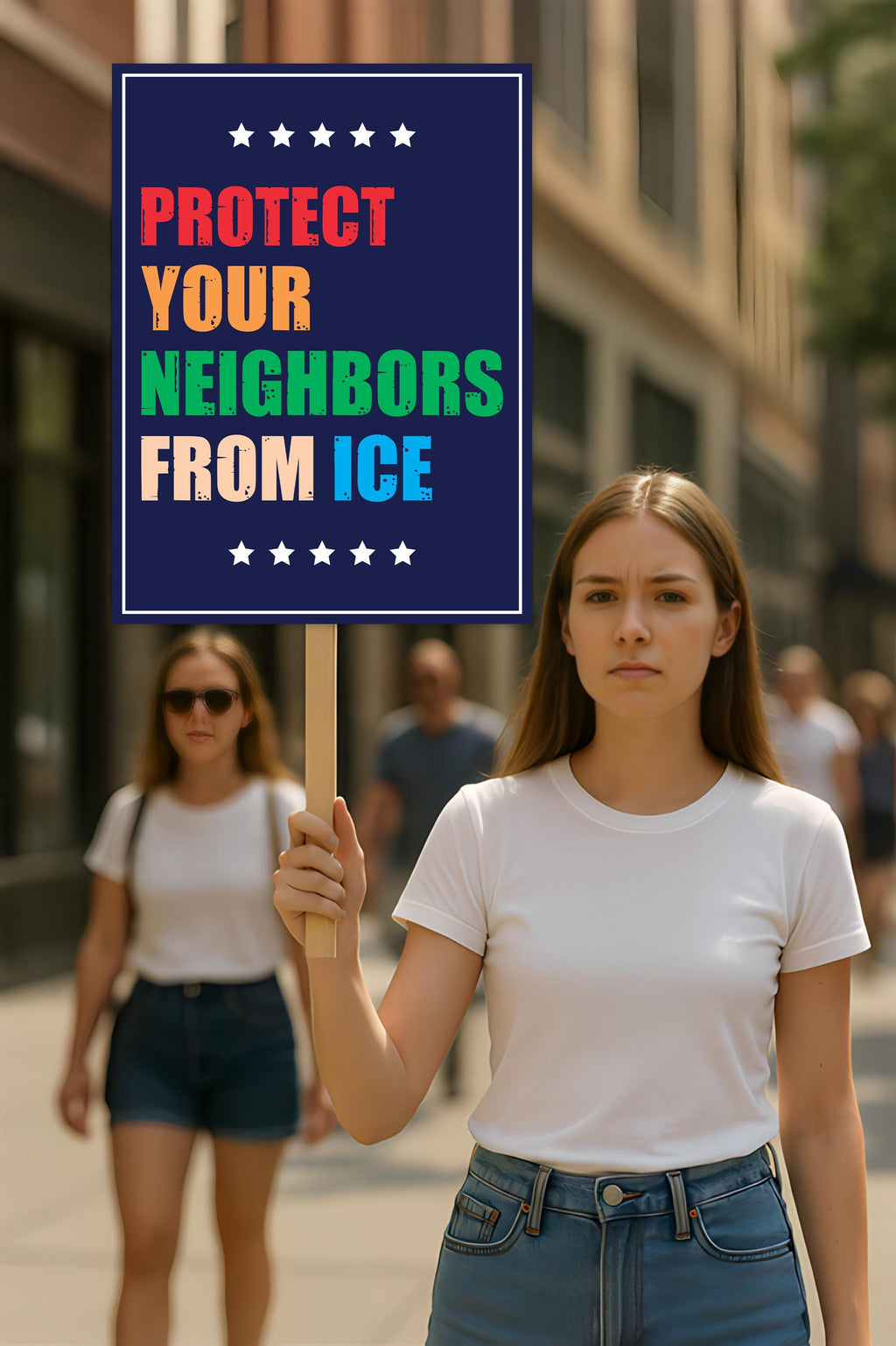 Protect Your Neighbors From ICE Protest Sign, Anti-Trump Resistance, Political Activist Rally Sign, Resist Fascism Protest Poster