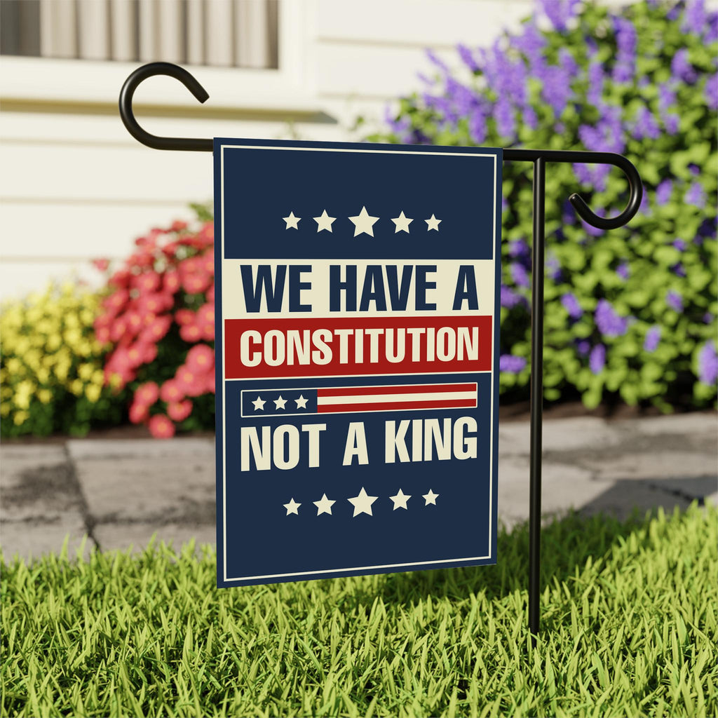 No Kings In America Garden Flag, 12x18 Inch Double Sided, Resist Hate Flag