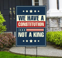 No Kings In America Yard Sign - Resist Hate Lawn Sign, Anti-Trump Sign