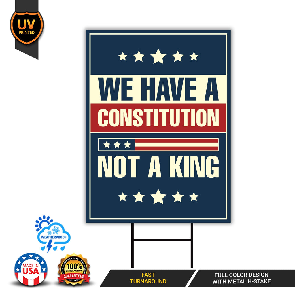 No Kings In America Yard Sign - Resist Hate Lawn Sign, Anti-Trump Sign