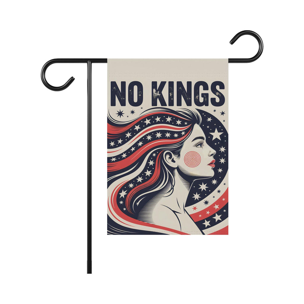 No Kings In America Garden Flag, 12x18 Inch Double Sided, Resist Hate Flag