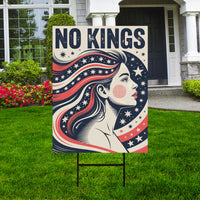No Kings In America Yard Sign - Resist Hate Lawn Sign, Anti-Trump Sign