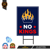 No Kings In America Yard Sign - Resist Hate Lawn Sign, Anti-Trump Sign