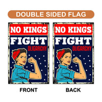 No Kings In America Garden Flag, 12x18 Inch Double Sided, Resist Hate Flag